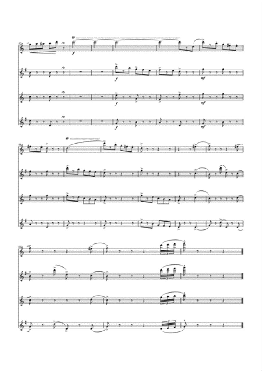 The whistler and His dog Flute Quartet scores gallery preview page 4