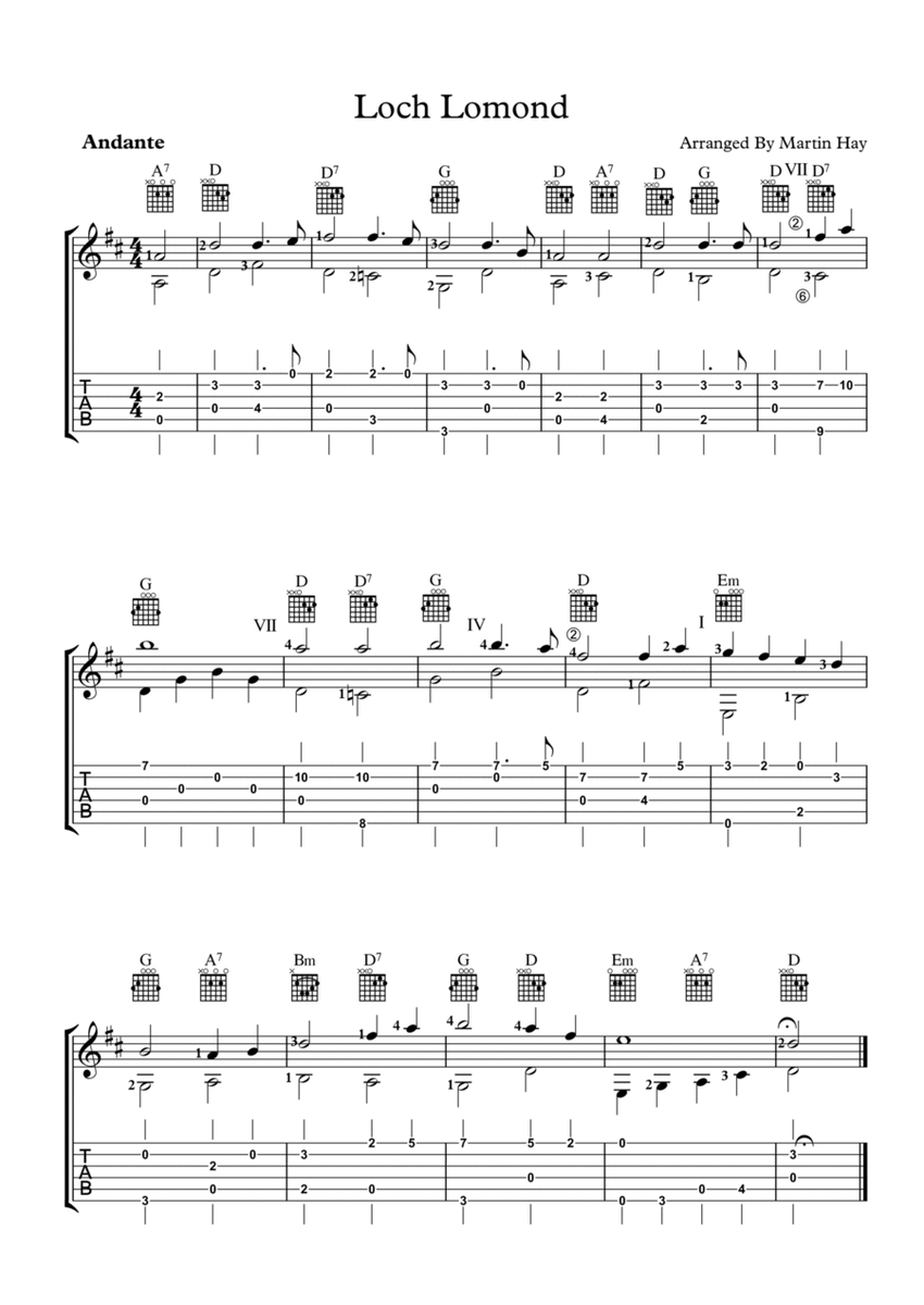 Loch Lomond For Guitar TAB image number null