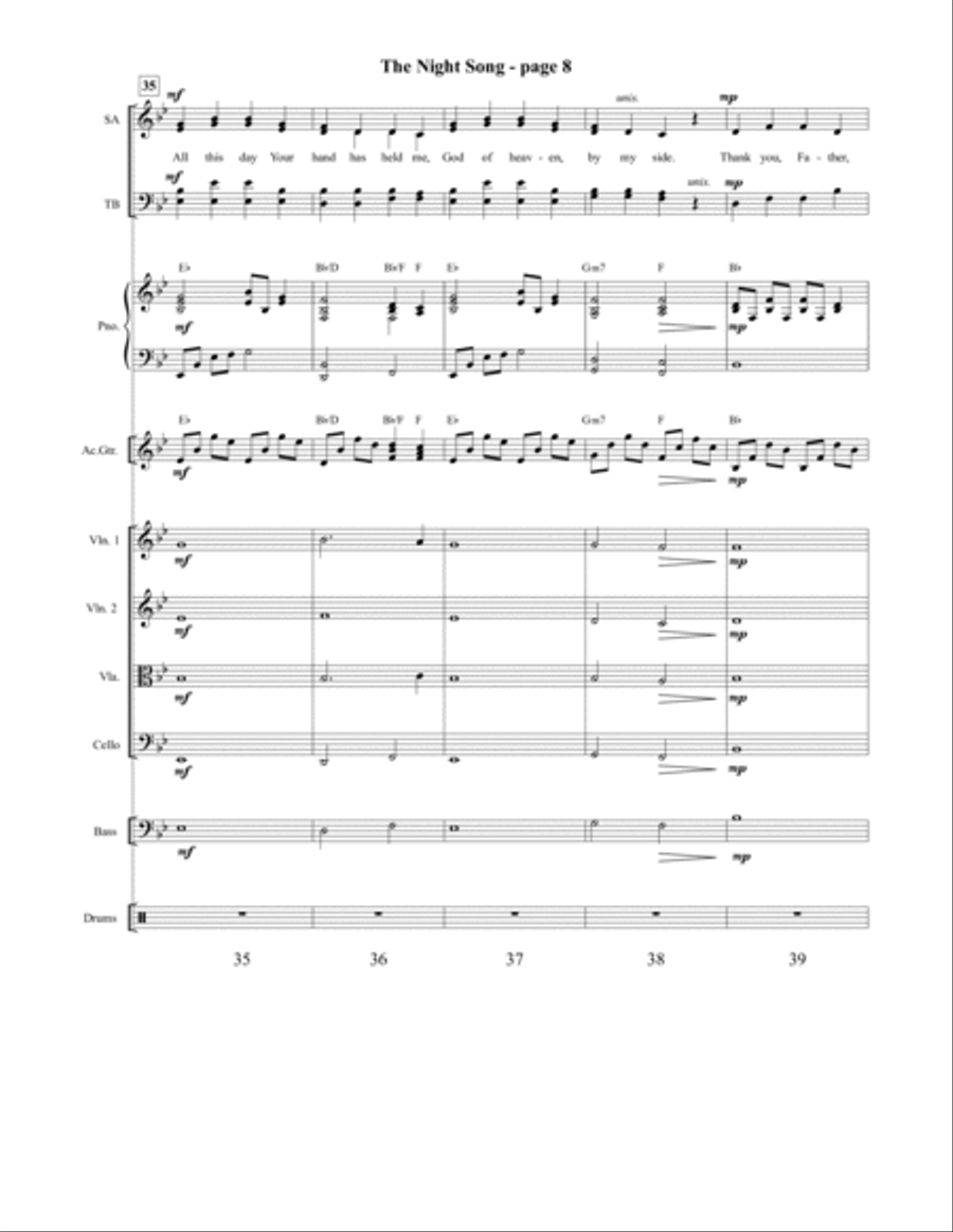 The Night Song 4-Part scores gallery preview page 9