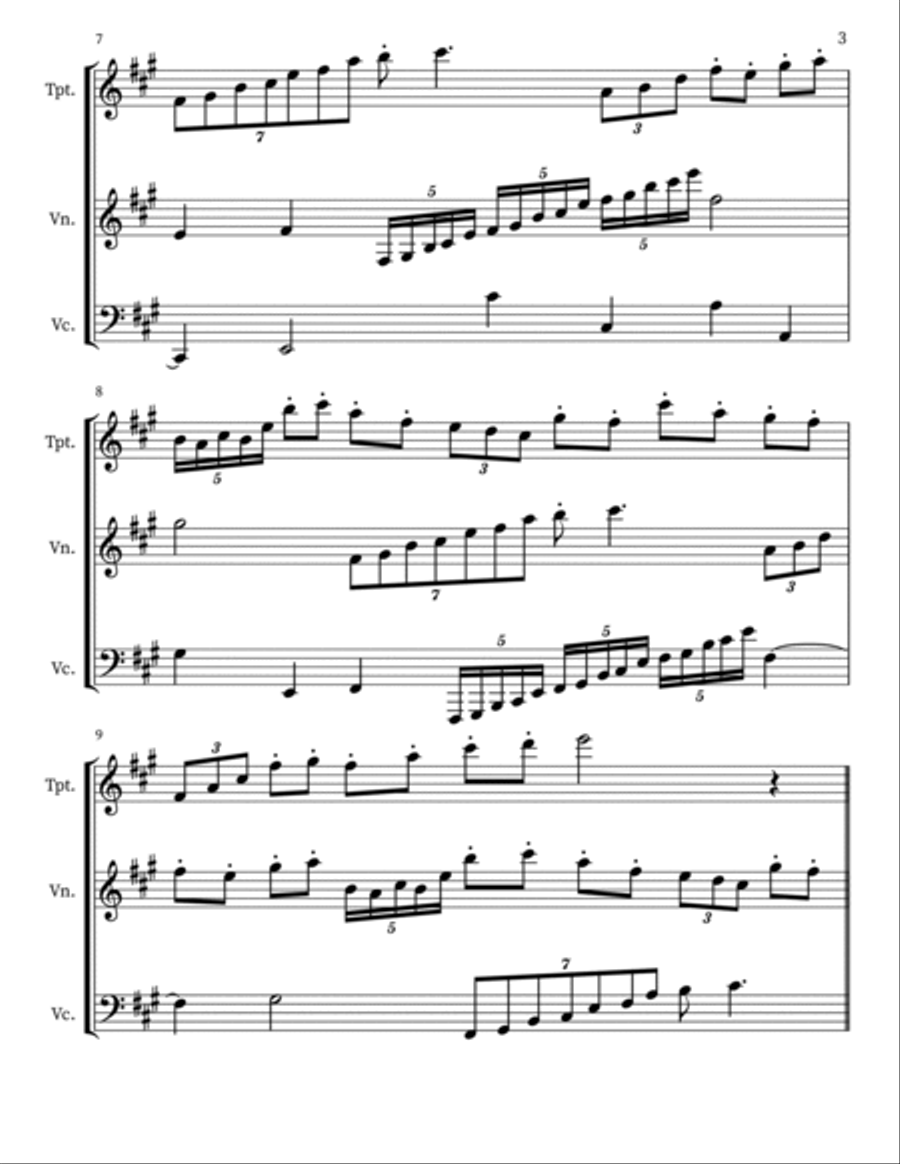 Z 143 for Trumpet, Violins & 'Cellos Trumpet scores gallery preview page 3
