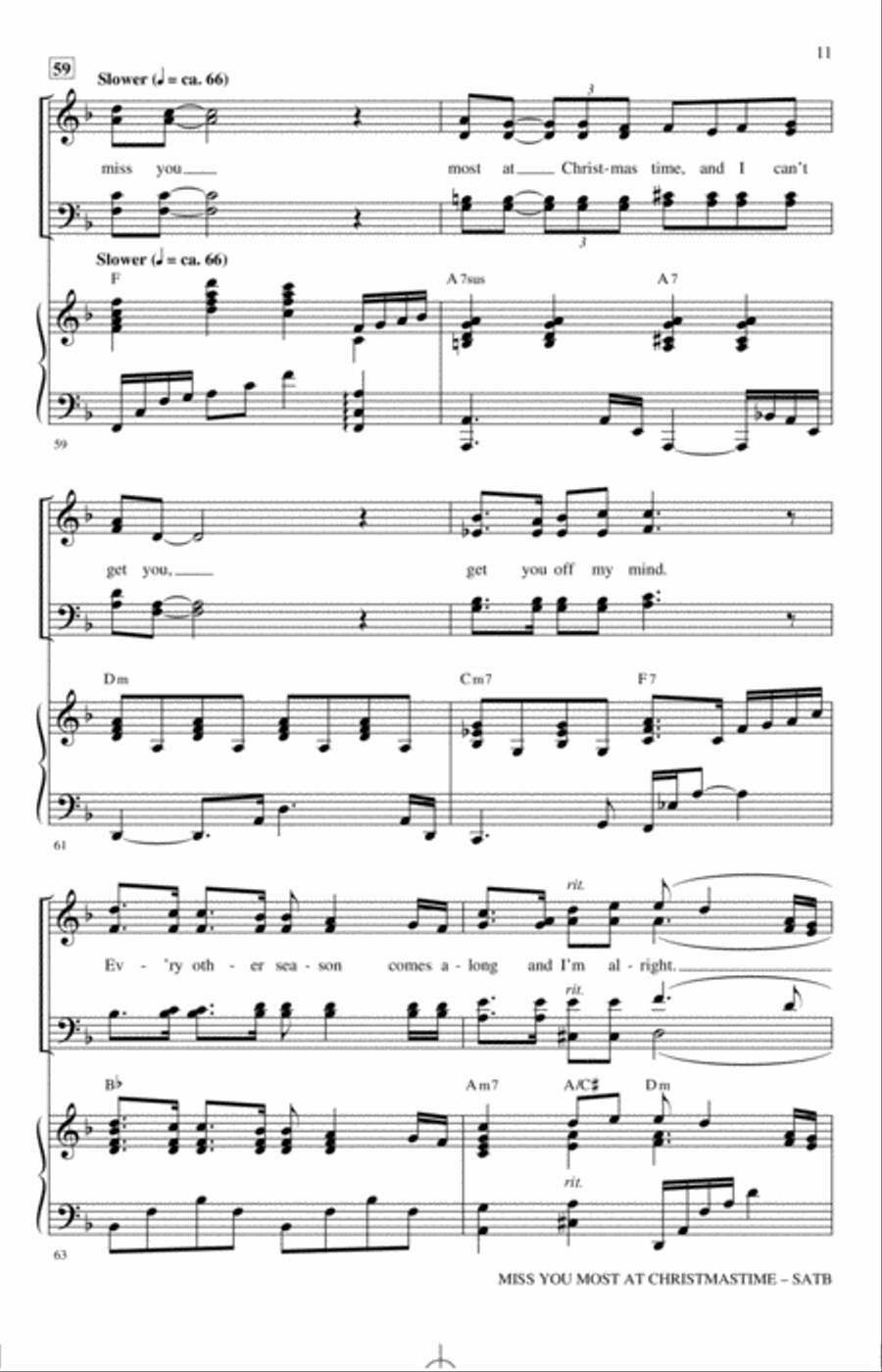 Miss You Most At Christmas Time 4-Part scores gallery preview page 10