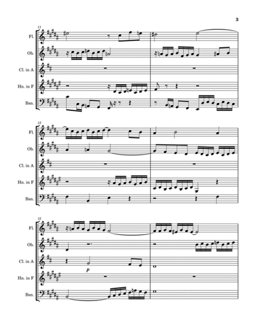 Prelude and Fugue XXIII from The Well-Tempered Clavier, Book 1 (arranged for woodwind quintet) image number null