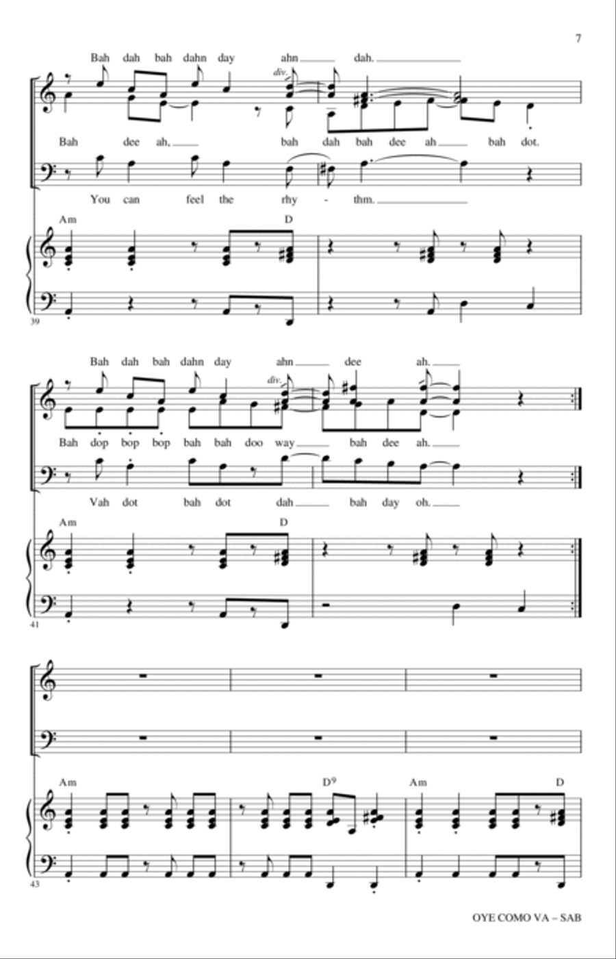 Oye Como Va (arr. Kirby Shaw) 3-Part scores gallery preview page 5