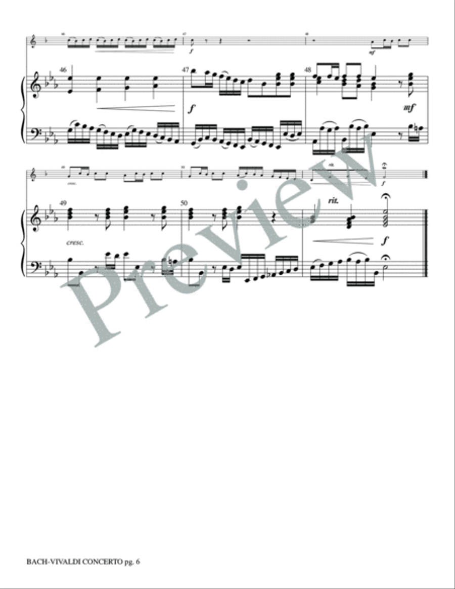 Bach-Vivaldi Concerto BWV 972 and RV230 Small Ensemble scores gallery preview page 7