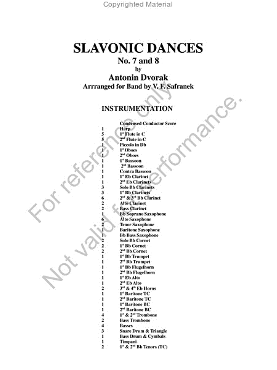 Slavonic Dance No. 7; Slavonic Dance No. 8 Concert Band scores gallery preview page 2