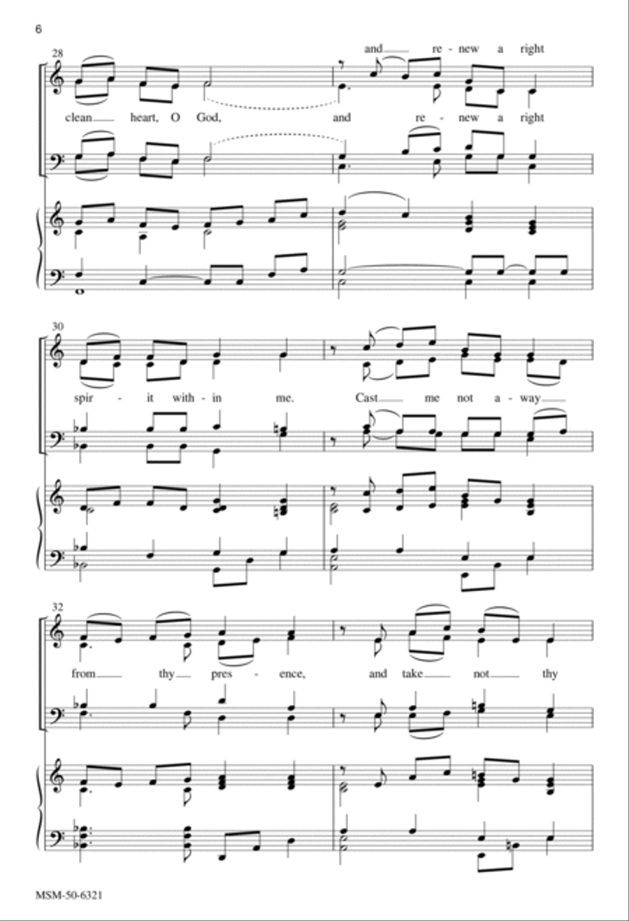 Create in Me a Clean Heart 4-Part scores gallery preview page 5