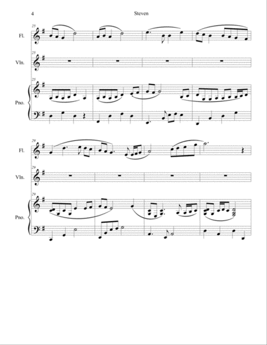 Steven (Trio for Flute, Violin and Piano) Woodwind Ensemble scores gallery preview page 4