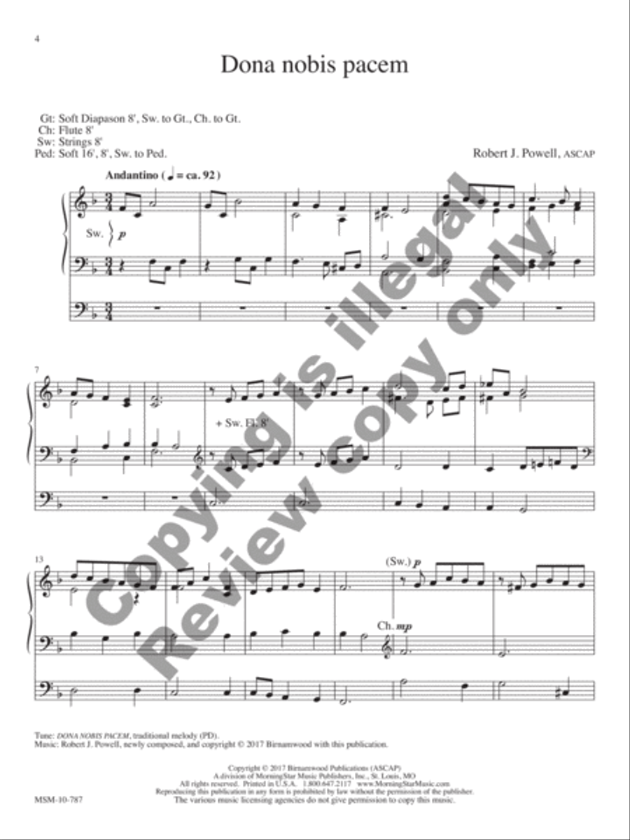 Prayerful Preludes, Set 9 Organ scores gallery preview page 9