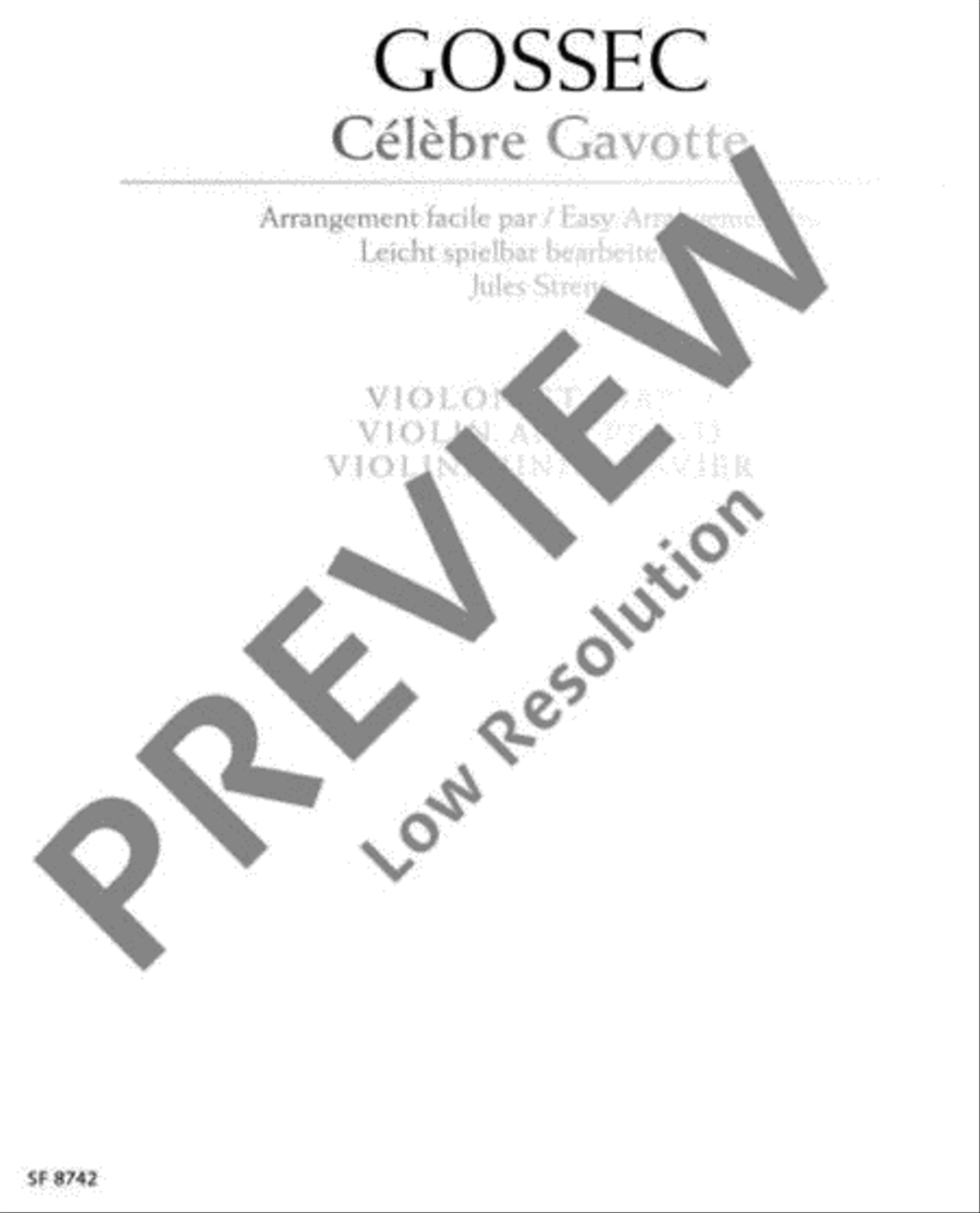 Célèbre Gavotte Violin Solo scores gallery preview page 2