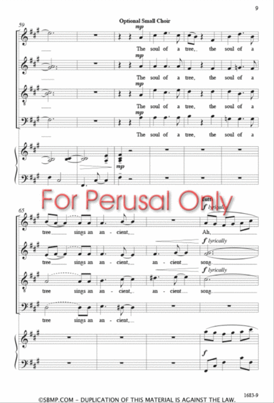 The Soul of a Tree - SATB 4-Part scores gallery preview page 8