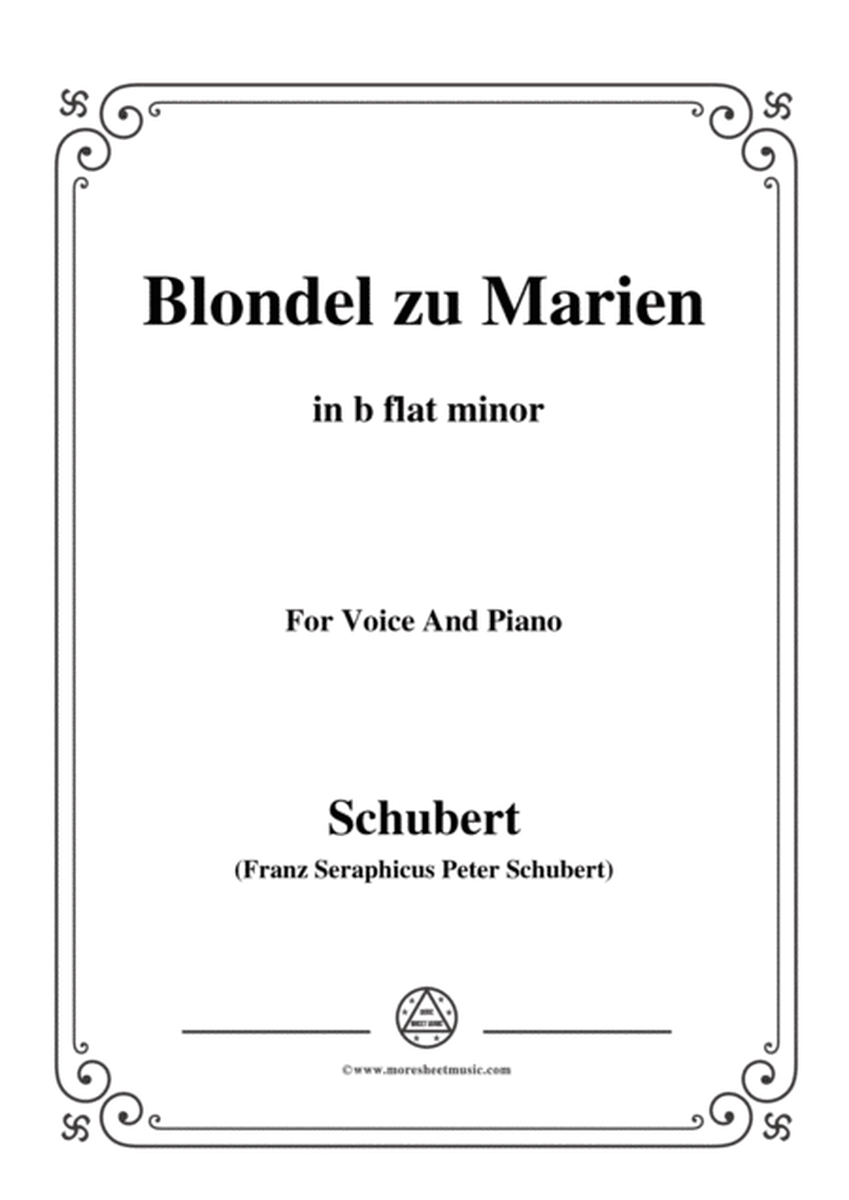 Schubert-Blondel zu Marien,in b flat minor,for Voice&Piano image number null