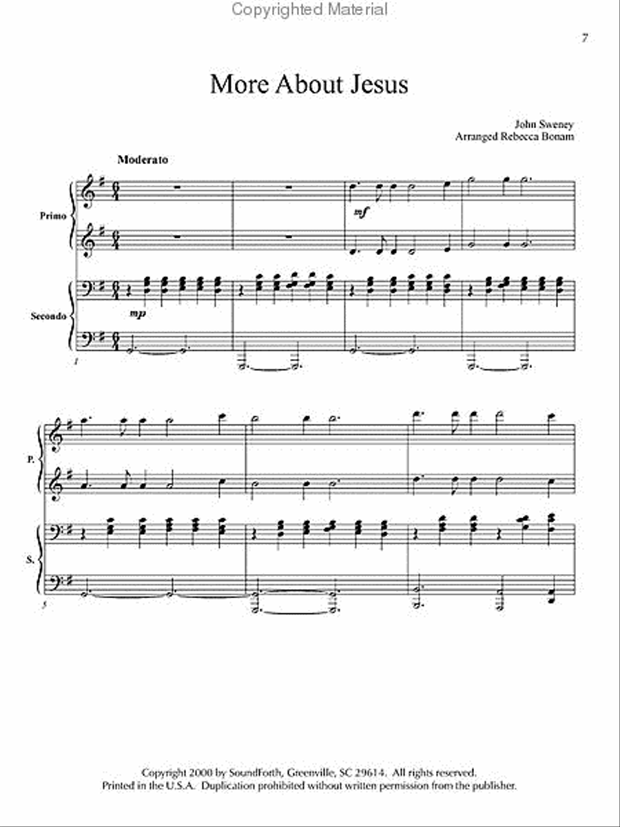 Like a River Glorious 1 Piano, 4-Hands scores gallery preview page 4