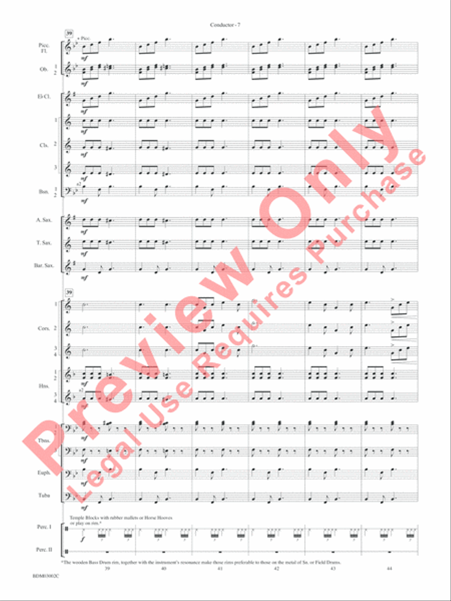 Sabre and Spurs (March of the American Cavalry) Concert Band scores gallery preview page 10