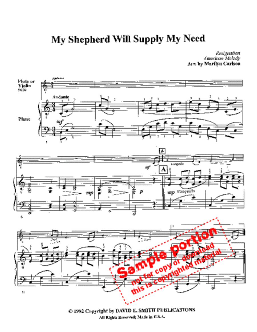 My Shepherd Will Supply My Shepherd Will Supply Flute scores gallery preview page 2