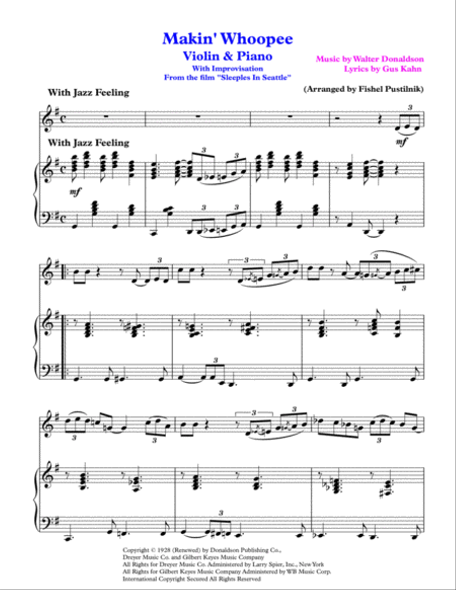 Makin' Whoopee! Violin Solo scores gallery preview page 2