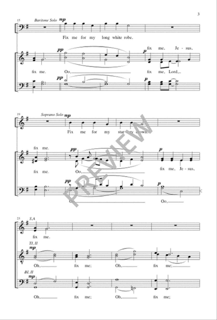 Fix Me, Jesus Fix Me, Jesus Choir scores gallery preview page 3