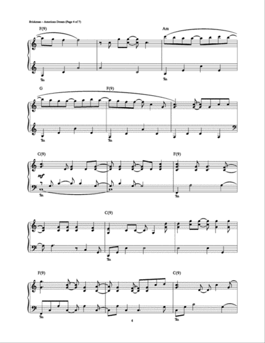 American Dream American Dream Piano Solo scores gallery preview page 4