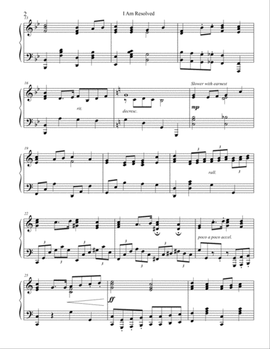 I Am Resolved Piano Solo scores gallery preview page 2