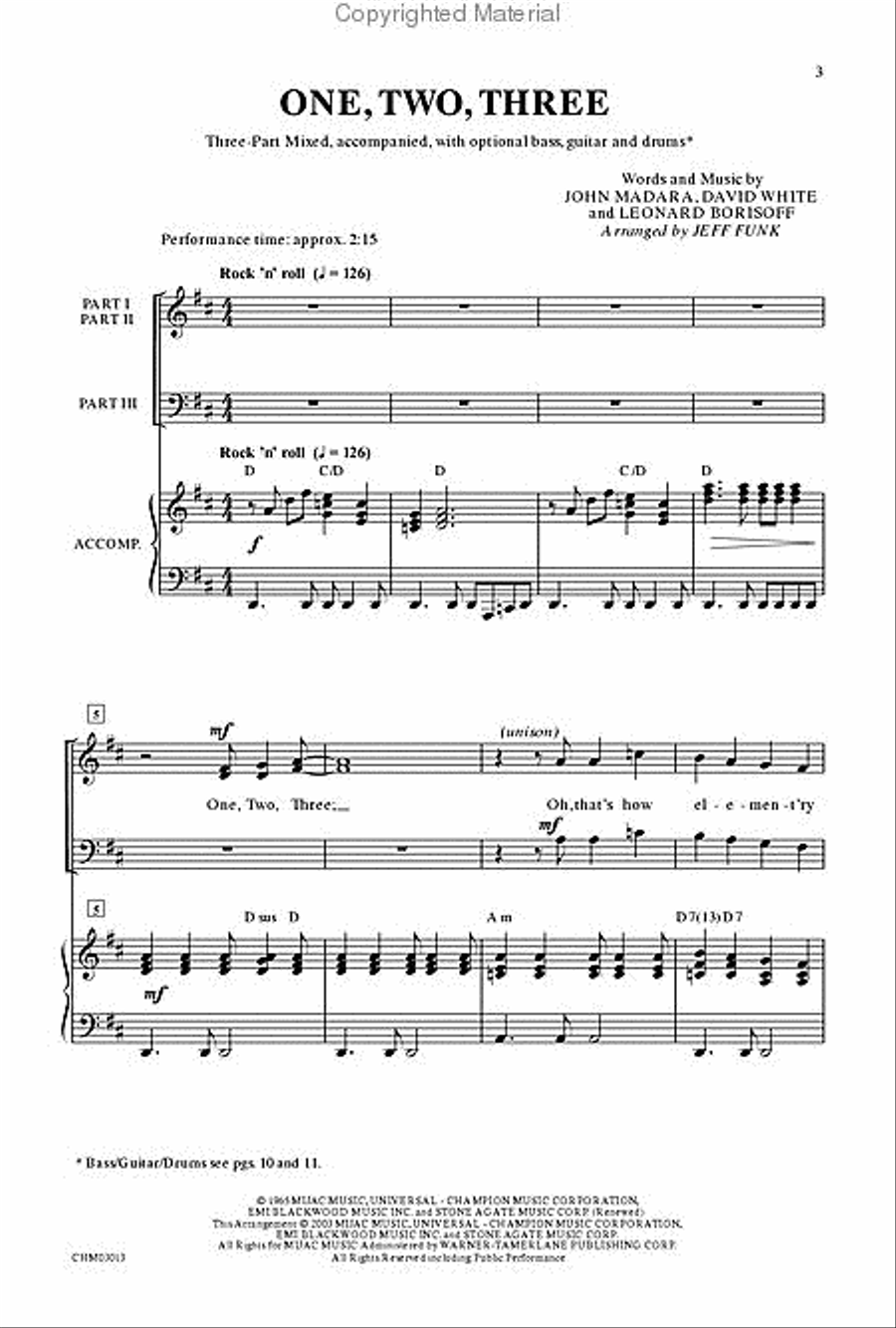 One, Two, Three One, Two, Three 2-Part scores gallery preview page 2