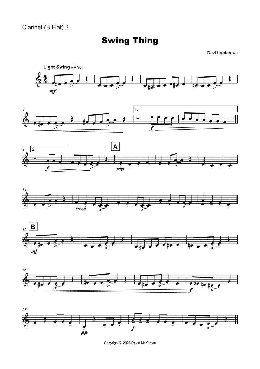 5 Jazz Trios for Clarinet Woodwind Ensemble scores gallery preview page 5