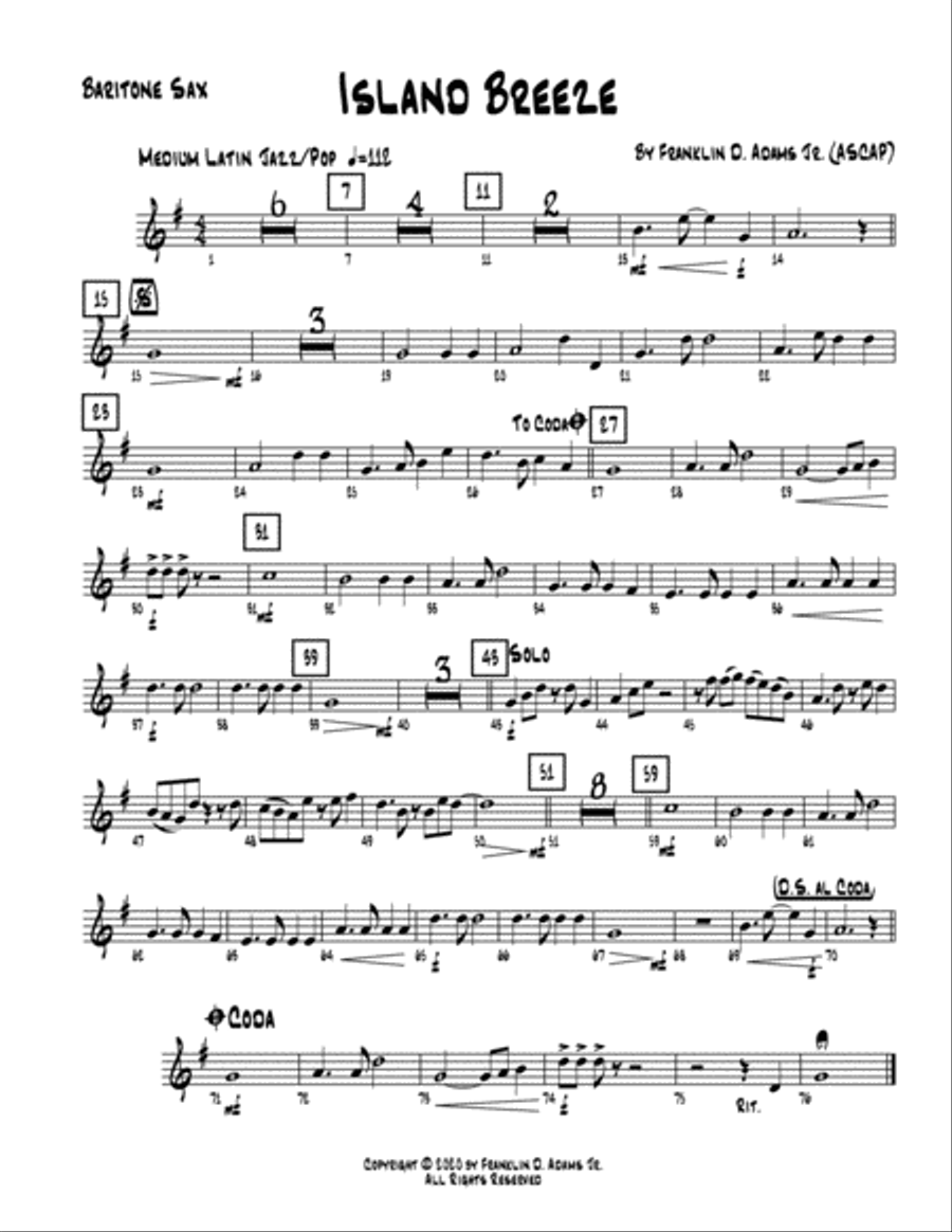 Island Breeze (Instrument Parts) Jazz Ensemble scores gallery preview page 6