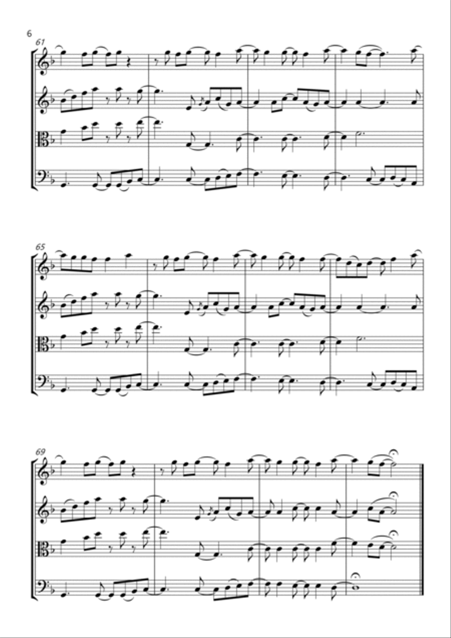 Dancin' In The Moonlight String Quartet scores gallery preview page 6