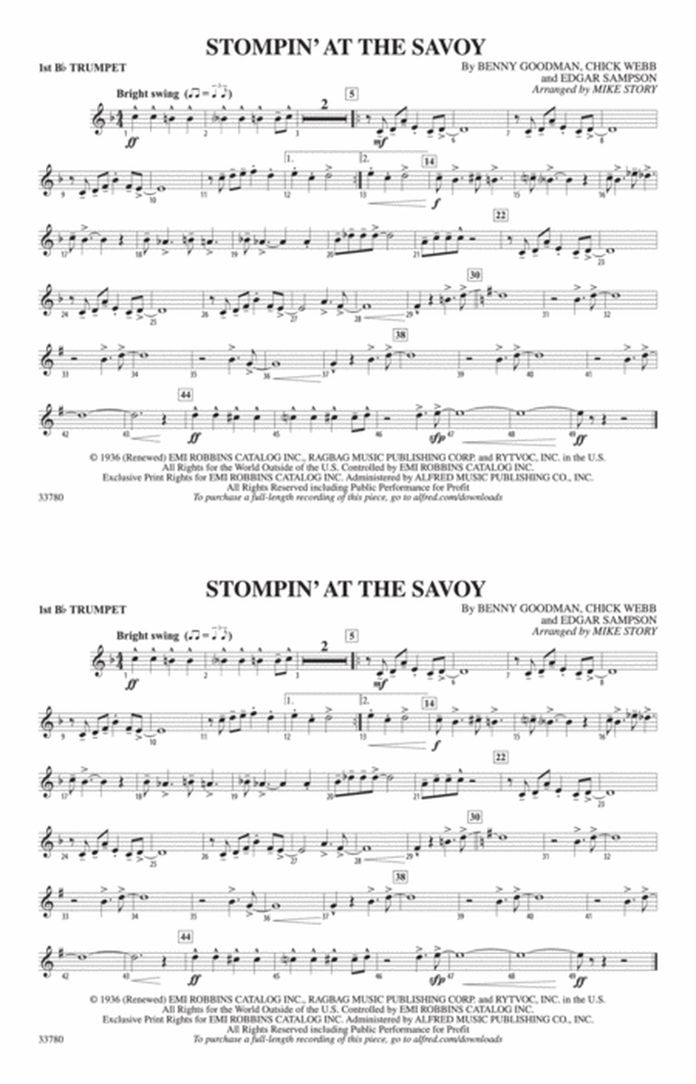 Stompin' at the Savoy: 1st B-flat Trumpet