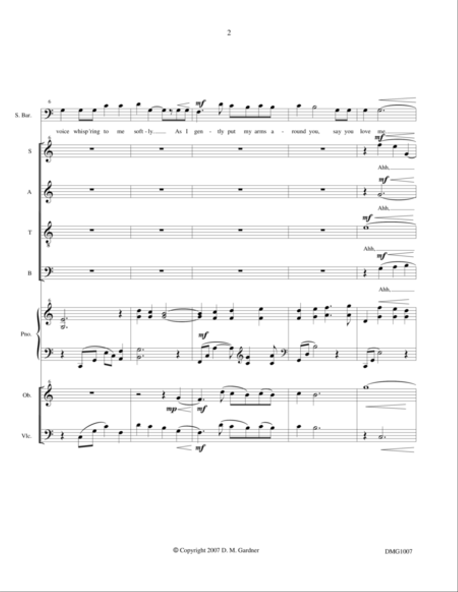Laura, How I Love You (SATB, Bar Solo, Piano, Oboe, Cello) 4-Part scores gallery preview page 5