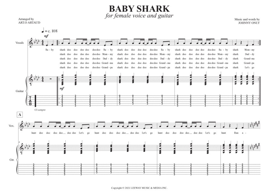 Baby Shark Chamber Music scores gallery preview page 1