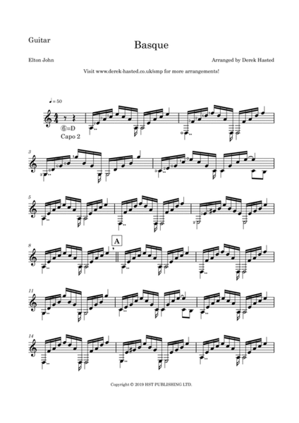 Basque by Elton John Oboe - Digital Sheet Music