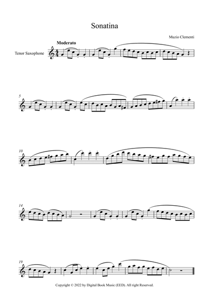 Sonatina (In C Major) - Muzio Clementi (Tenor Sax)