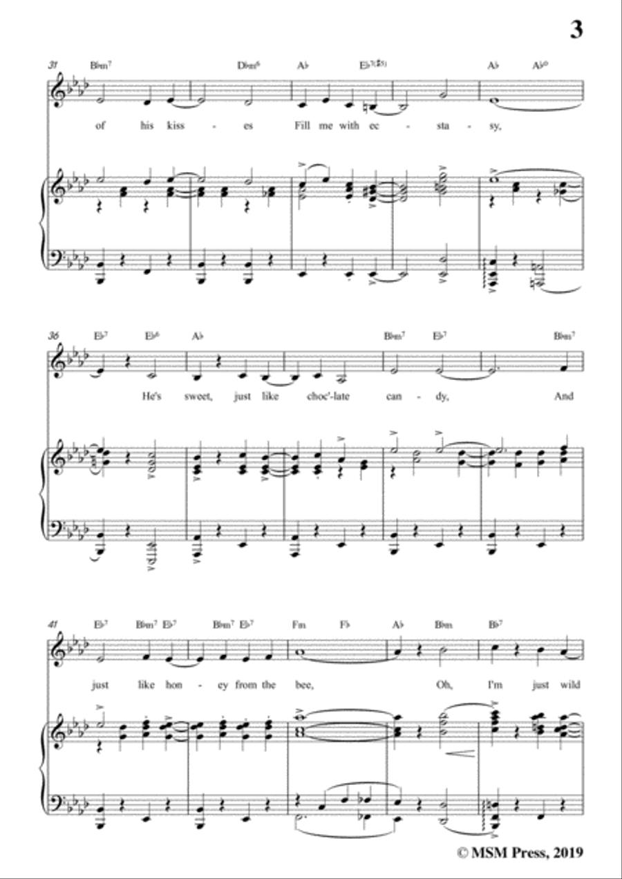 Eubie Blake-I'm Just Wild About Harry,in A flat Major,for Voice&Piano Voice scores gallery preview page 5