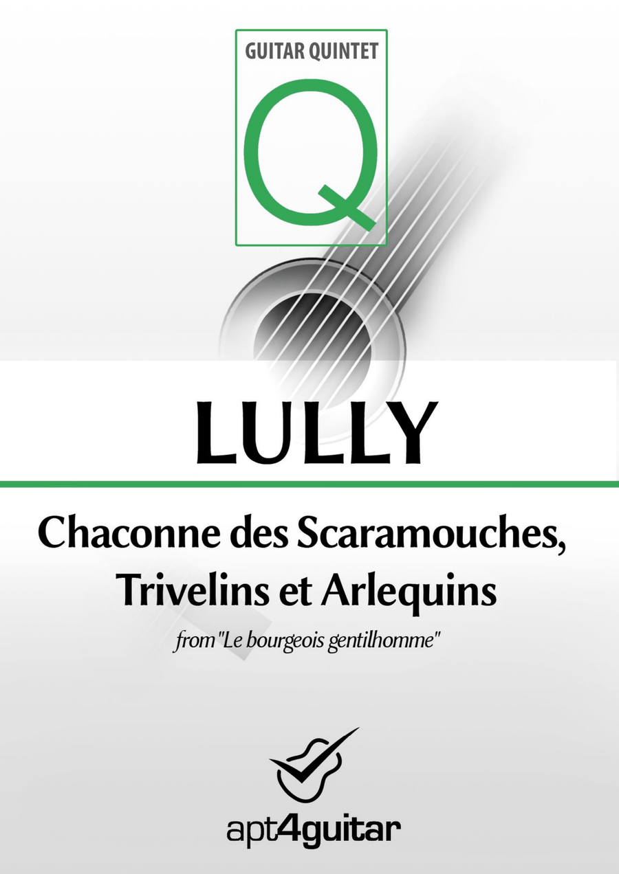 Chaconne des Scaramouches, Trivelins et Arlequins Guitar Ensemble scores gallery preview page 1