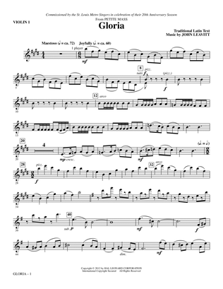 Gloria (from Petite Mass) - Violin 1