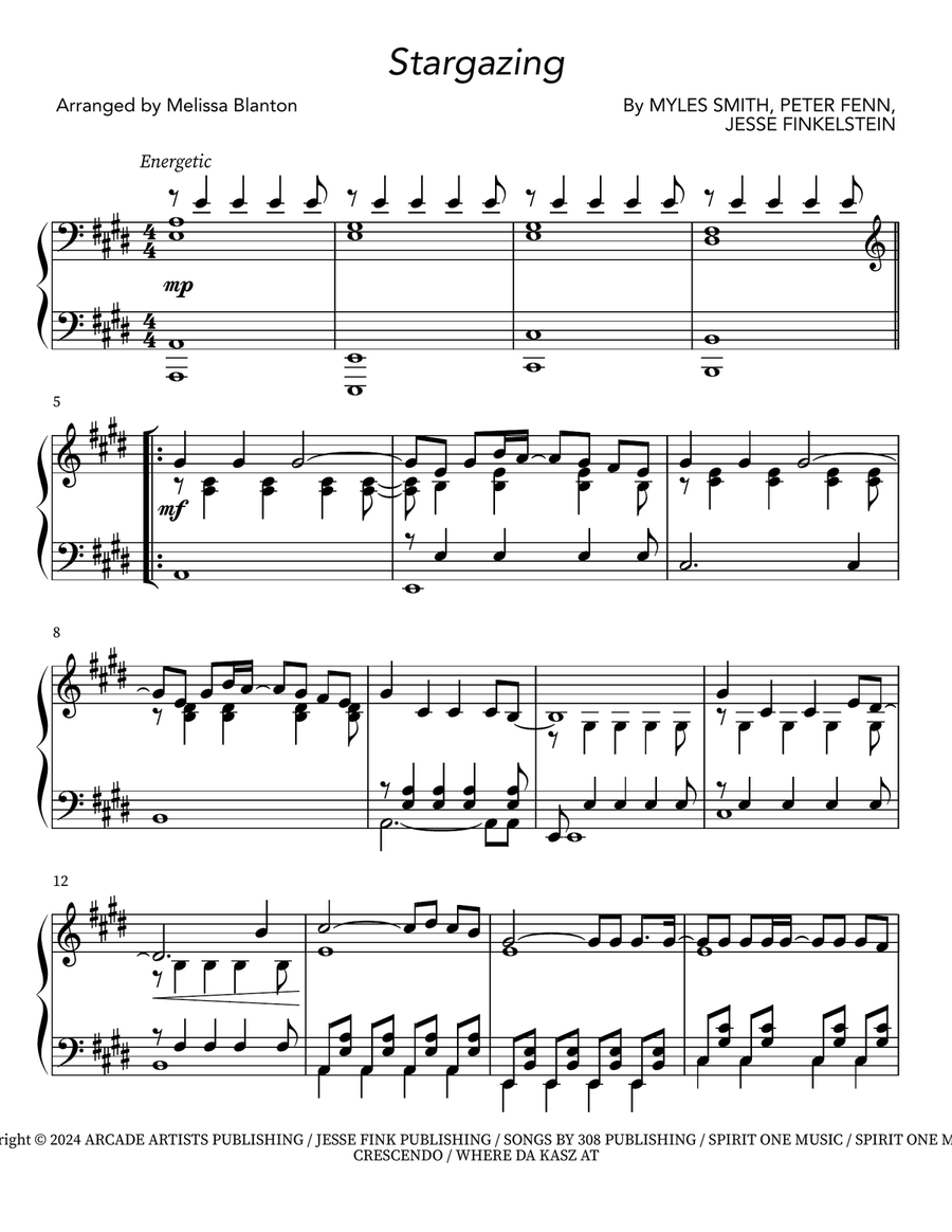Stargazing Piano scores gallery preview page 1