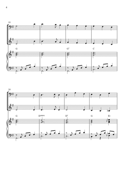 Traditional - Away In A Manger (Trio Piano, Trombone and Violin) with chords image number null