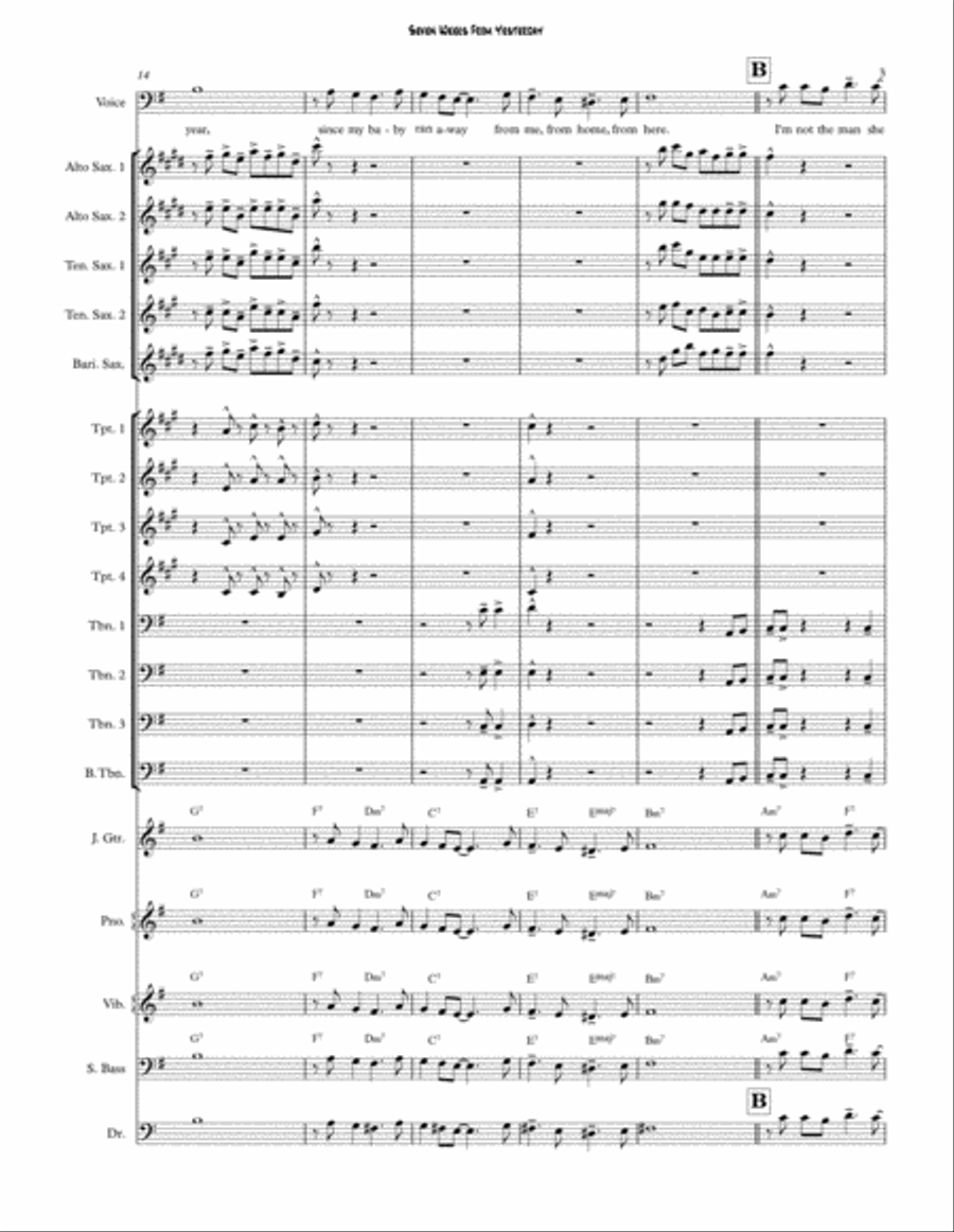 Seven Weeks From Yesterday Jazz Ensemble scores gallery preview page 3