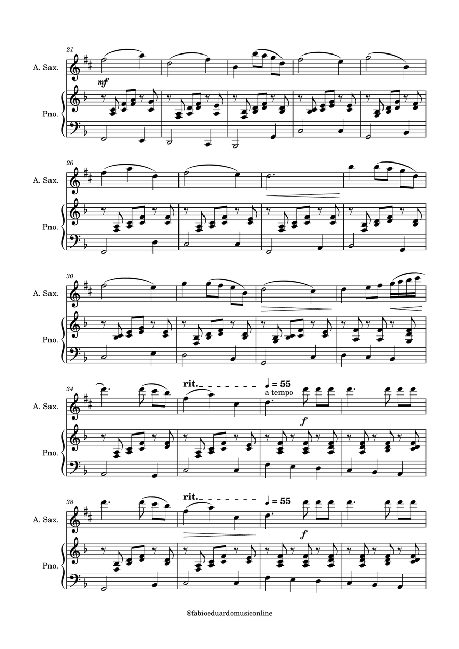 Intermezzo (Cavalleria Rusticana) - FREE Mp3 Playback + PDF Solo and Piano Parts Alto Saxophone scores gallery preview page 3