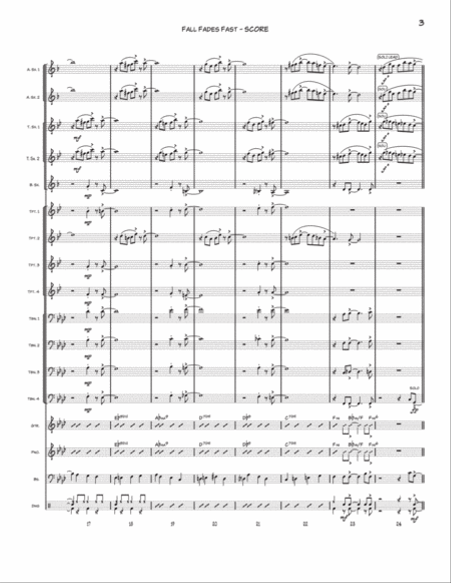 Fall Fades Fast Jazz Ensemble scores gallery preview page 3