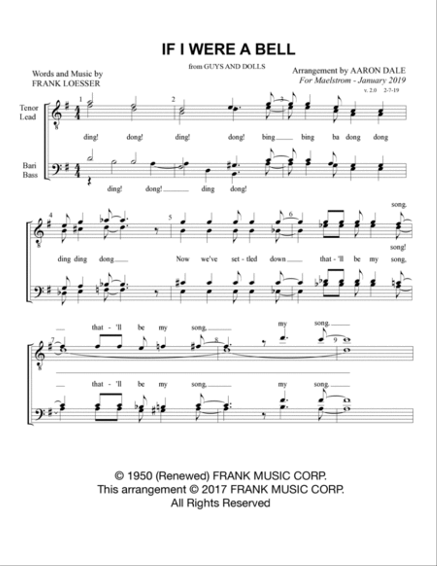 If I Were A Bell TTBB scores gallery preview page 2