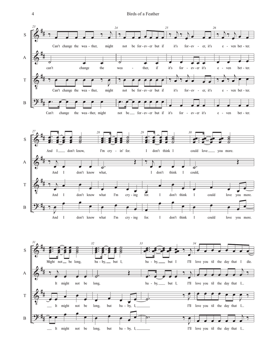 Birds Of A Feather 4-Part scores gallery preview page 4