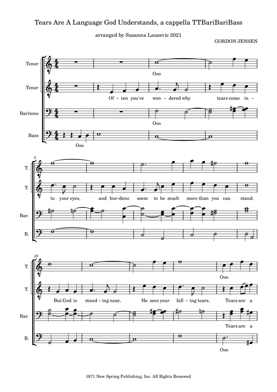 Tears Are A Language TTBB scores gallery preview page 1