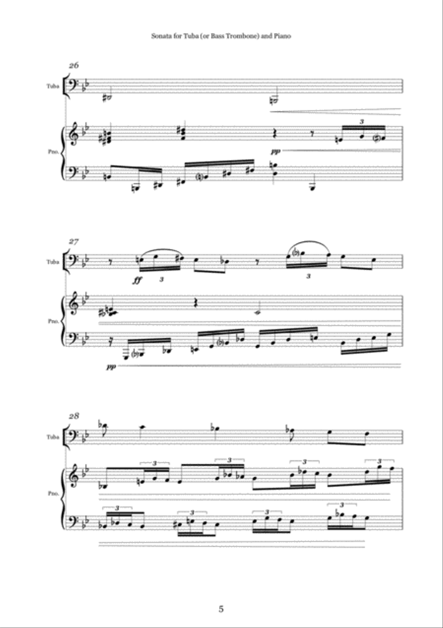 Sonata for Tuba or Bass Trombone and Piano Sonata for Tuba or Bass Trombone and Piano Bass Trombone scores gallery preview page 6