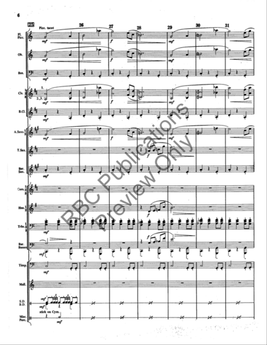 Danza Tambor Bolero Concert Band scores gallery preview page 7