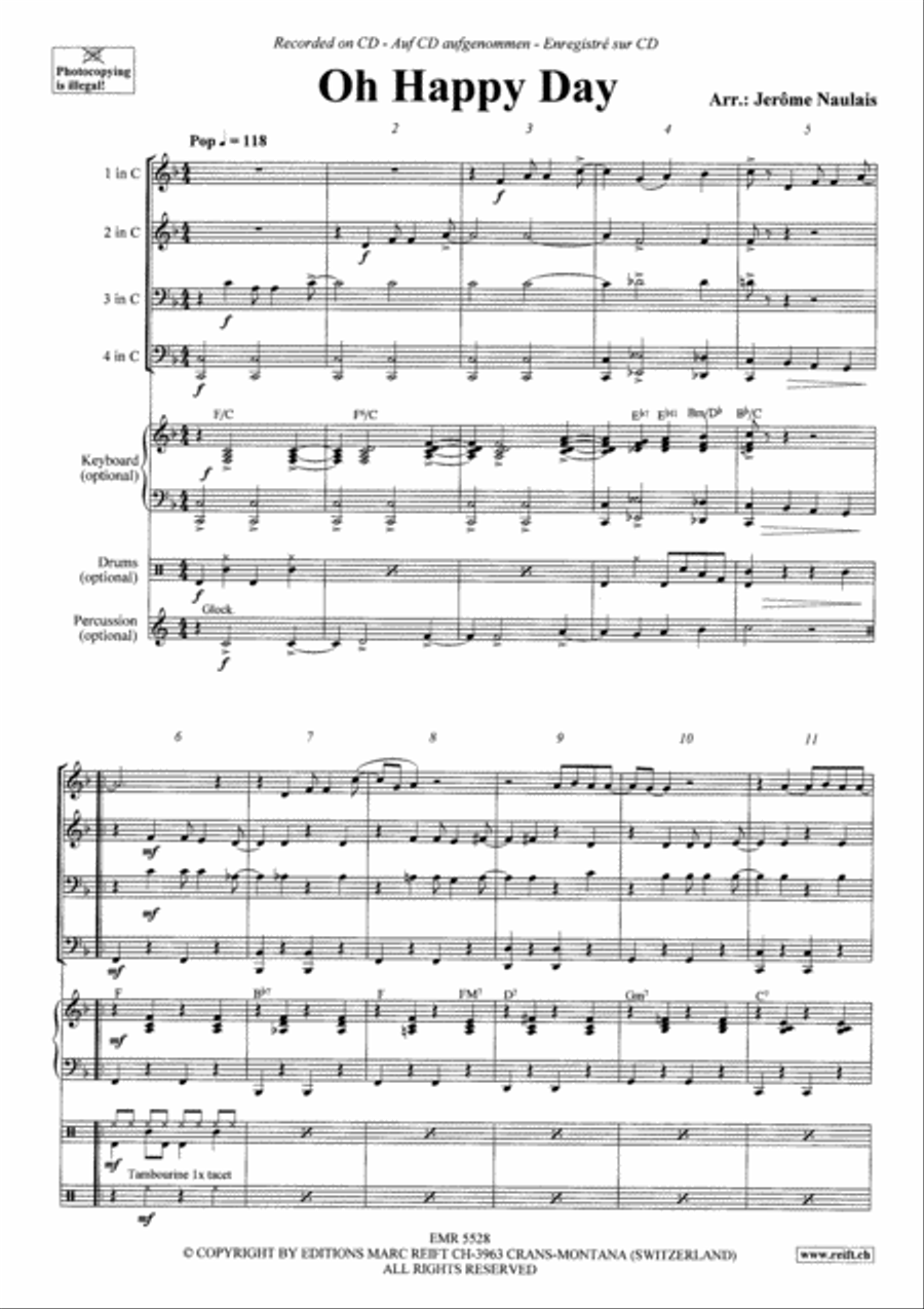 Oh Happy Day Brass Ensemble scores gallery preview page 3