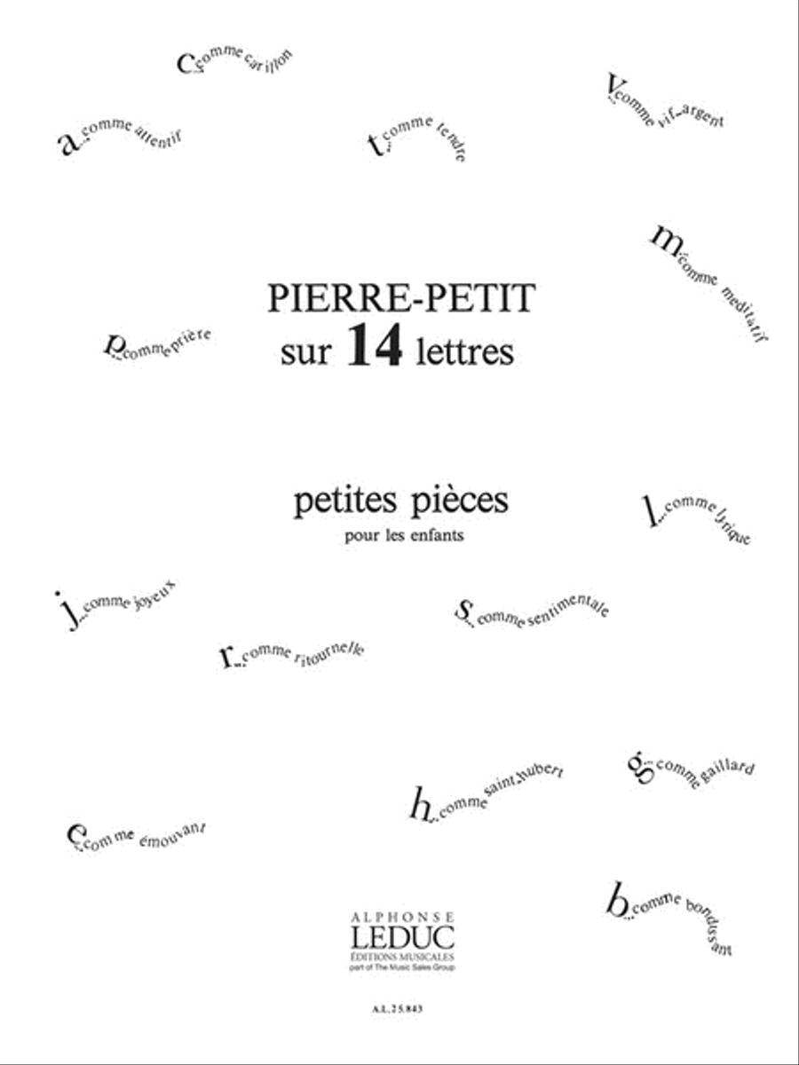 Sur 14 Lettres, Petites Pieces Pour Enfants (piano Solo) Piano Solo scores gallery preview page 1