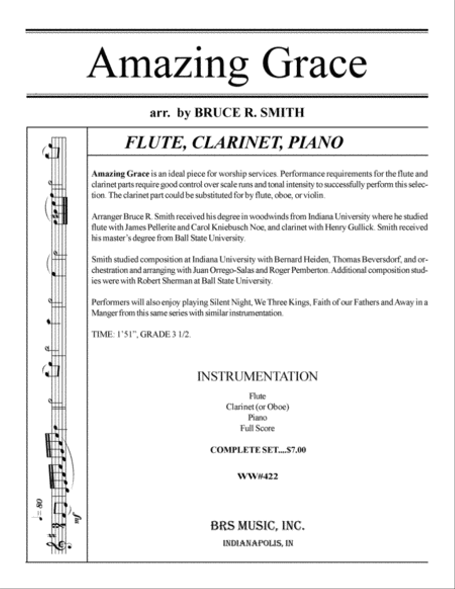 Amazing Grace Woodwind Ensemble scores gallery preview page 1