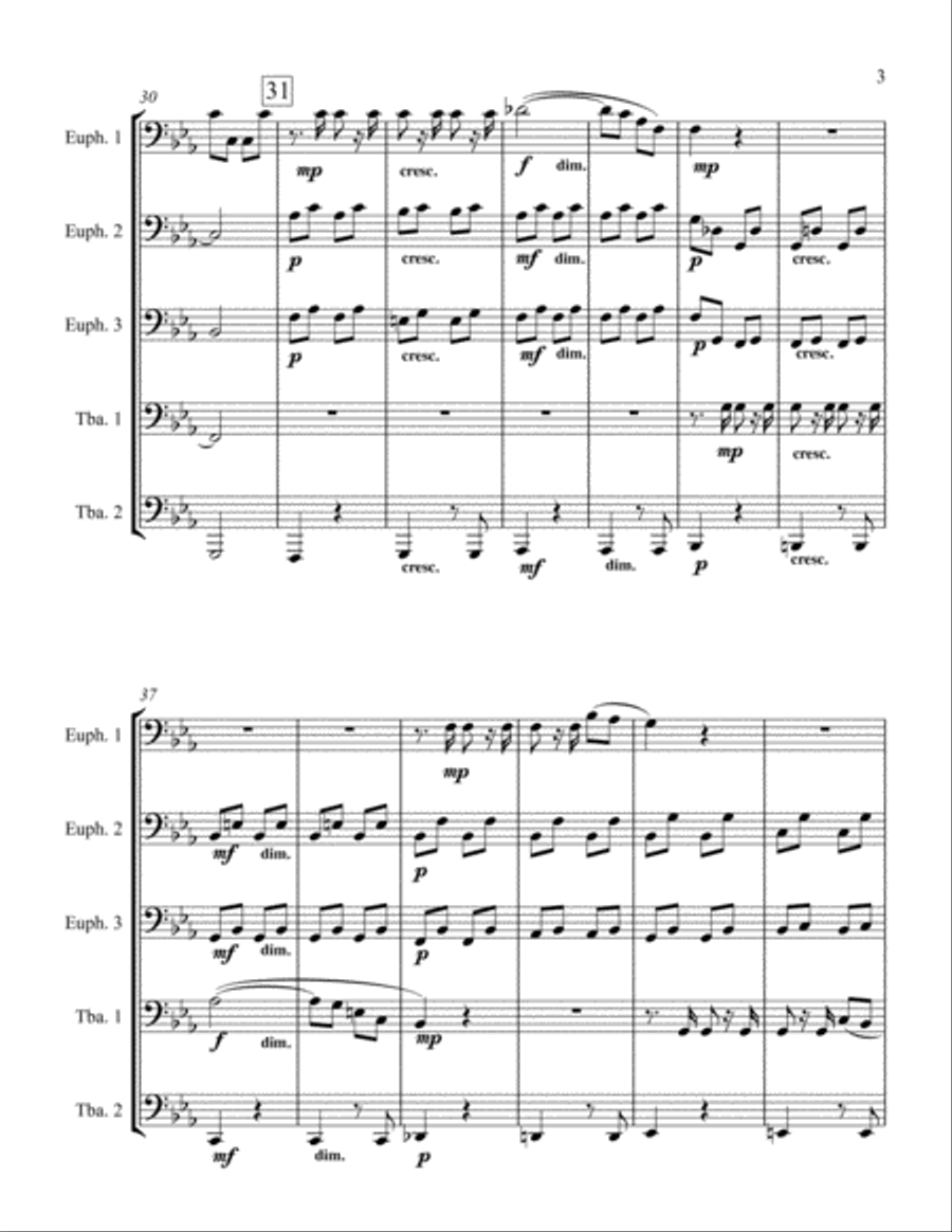 Serenade for String Orchestra Movement 5 for Three Euphoniums and Two Tubas String Orchestra scores gallery preview page 3