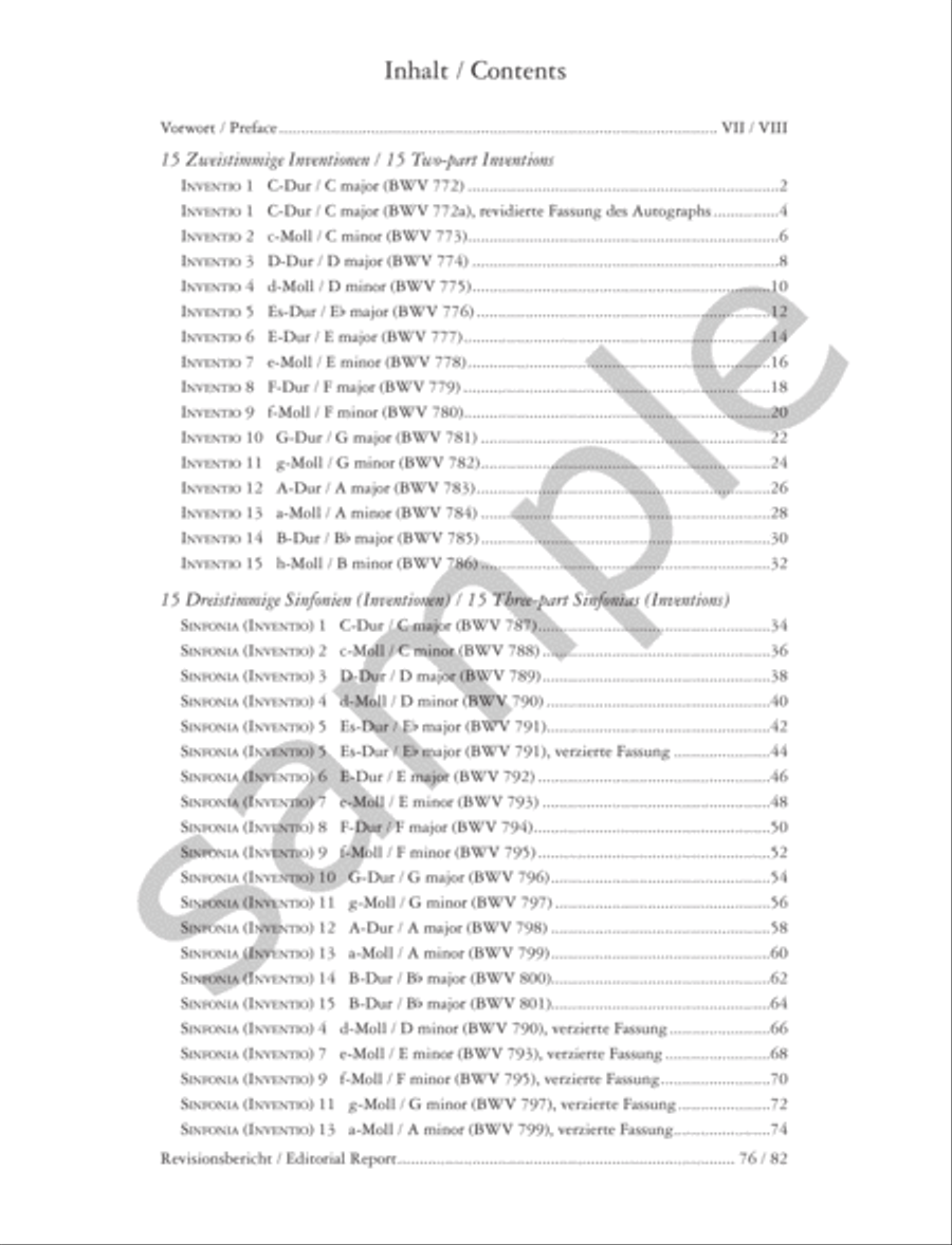 Inventions and Sinfonias BWV 772-801 for Piano Piano scores gallery preview page 4