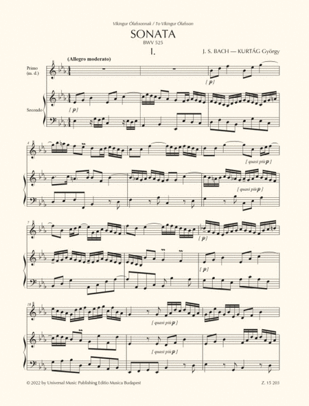 Trio Sonate BWV 525 First Movement